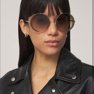 Alexander McQueen Studded Round Sunglasses